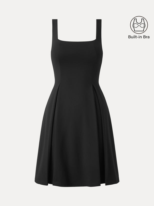 Square Neck Fit-and-flare Mini Bra Dress
