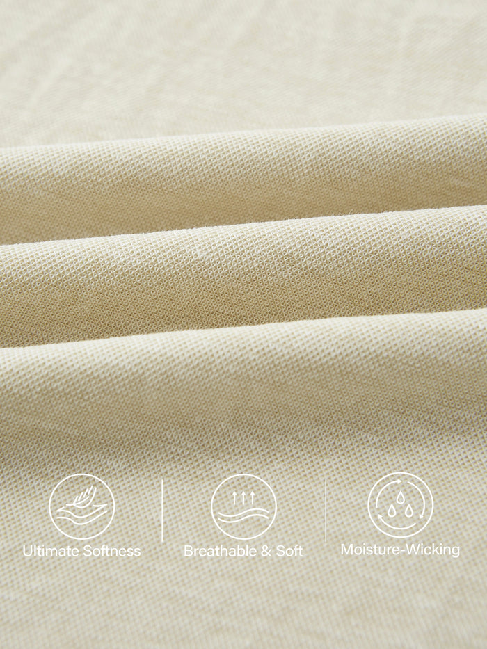 Wrinkle-resistant Cotton-linen Pull-on Midi Skirt