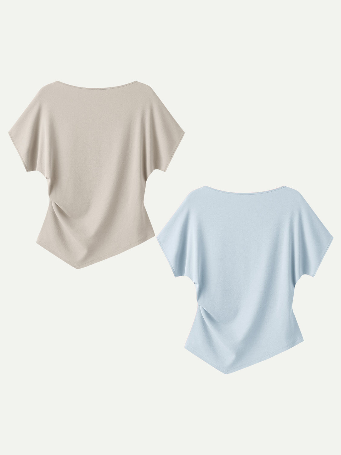 Cotton Lyocell Boatneck Angled Summer Tee