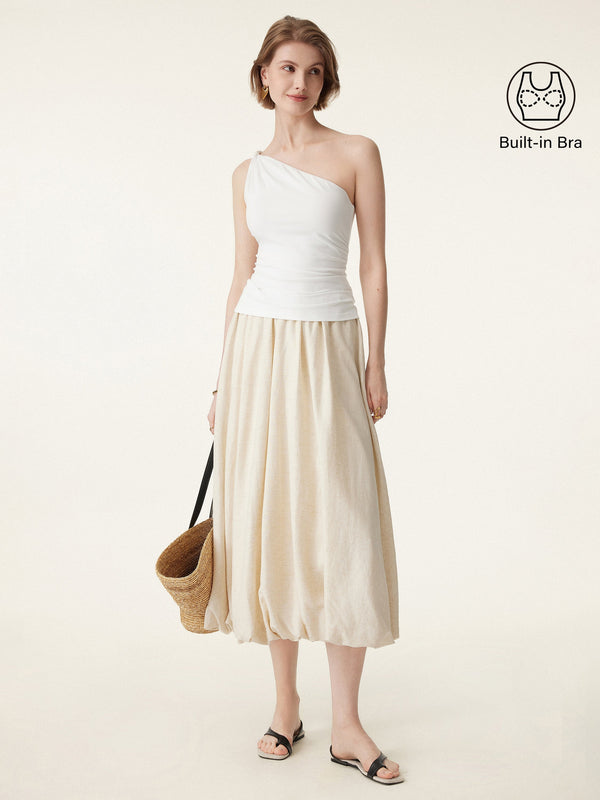 One Shoulder Twisted Bra Tank