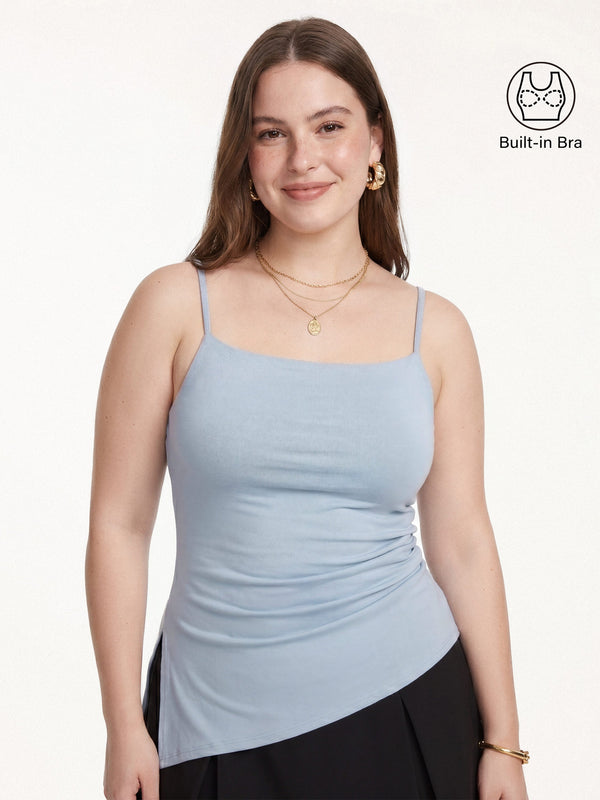 Spaghetti Bra Top with Side Slit