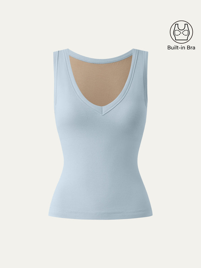 V-neck Cotton New Airy Bra Tank