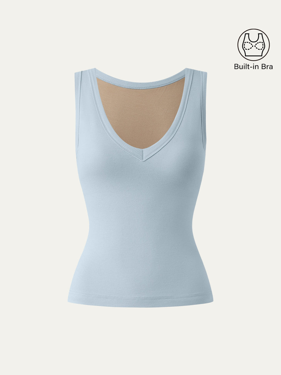 V-neck Cotton New Airy Bra Tank