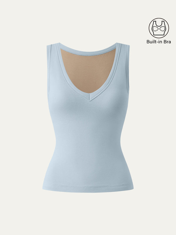 Stretchy V-neck Cotton New Airy Bra Tank