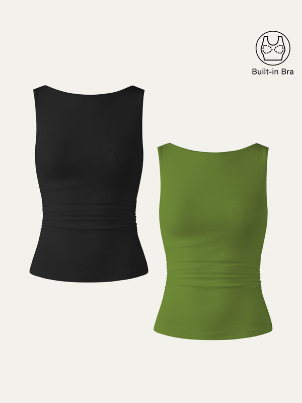 Elastic Open Back Bra Tank