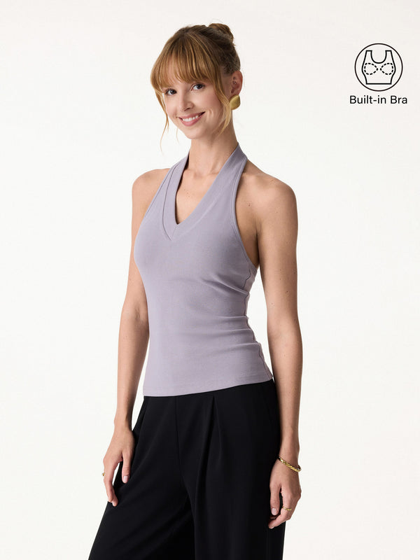 Plantive Halter Neck Open Back Bra Tank