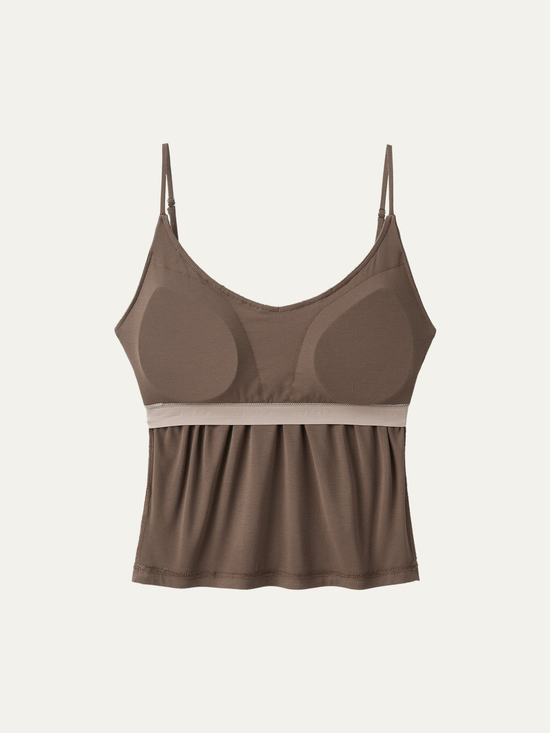 Scoop Neck Gathered Spaghetti Bra Tank