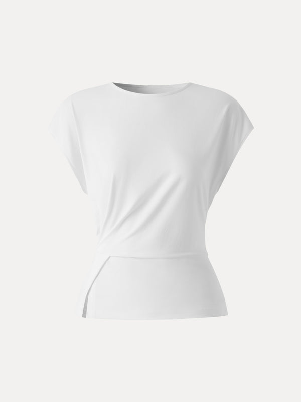 Cooling Ponte Relaxed Round Neck Tucked Top