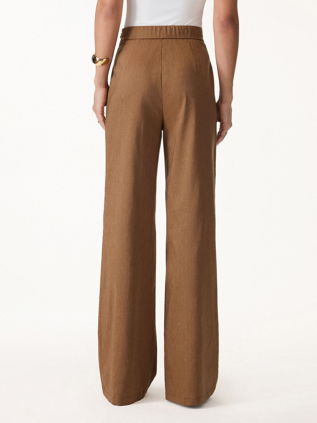 Wrinkle-Resistant Linen Drawstring Wide Leg Pant with Pockets