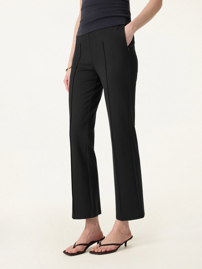 Wrinkle-Resistant High Rise Cropped Flare Leg Travel Pant