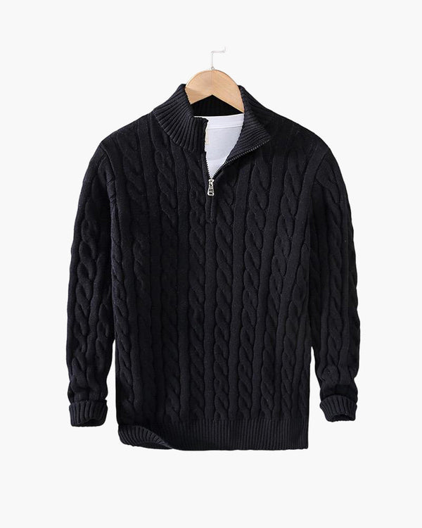 TAEBAEK Zipped Cable Sweater