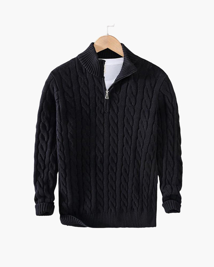 TAEBAEK Zipped Cable Sweater