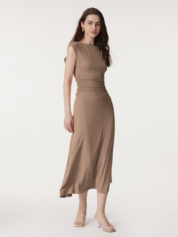 Breezy Cooling Side Ruched Maxi Dress