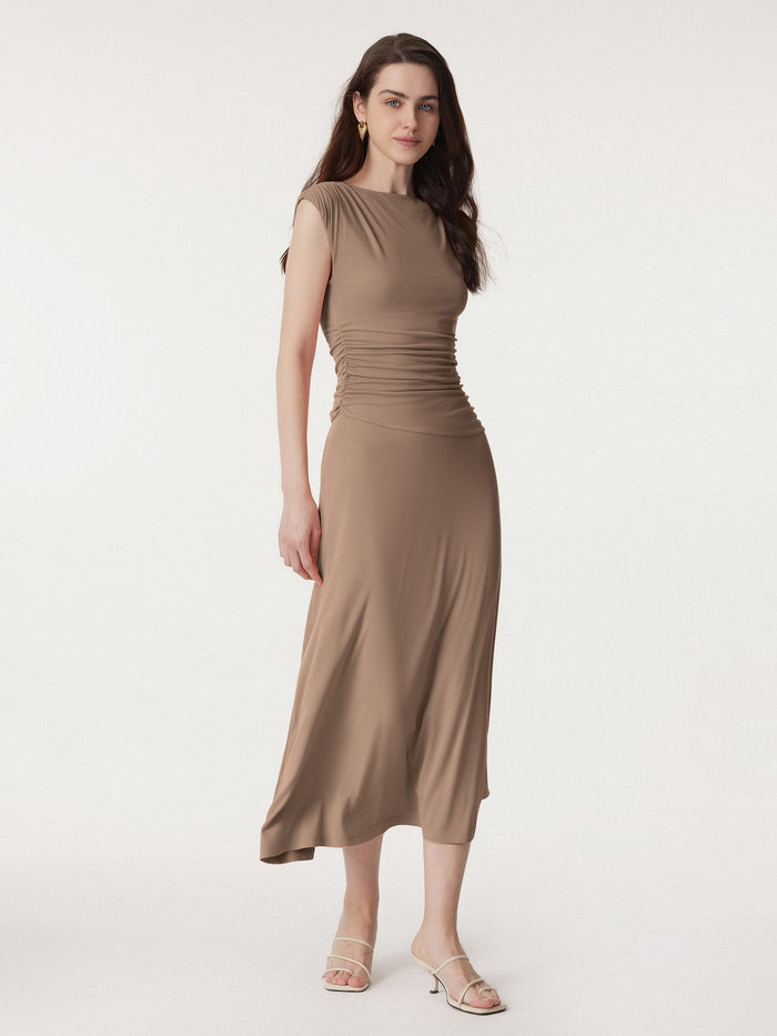 Breezy Cooling Side Ruched Maxi Dress