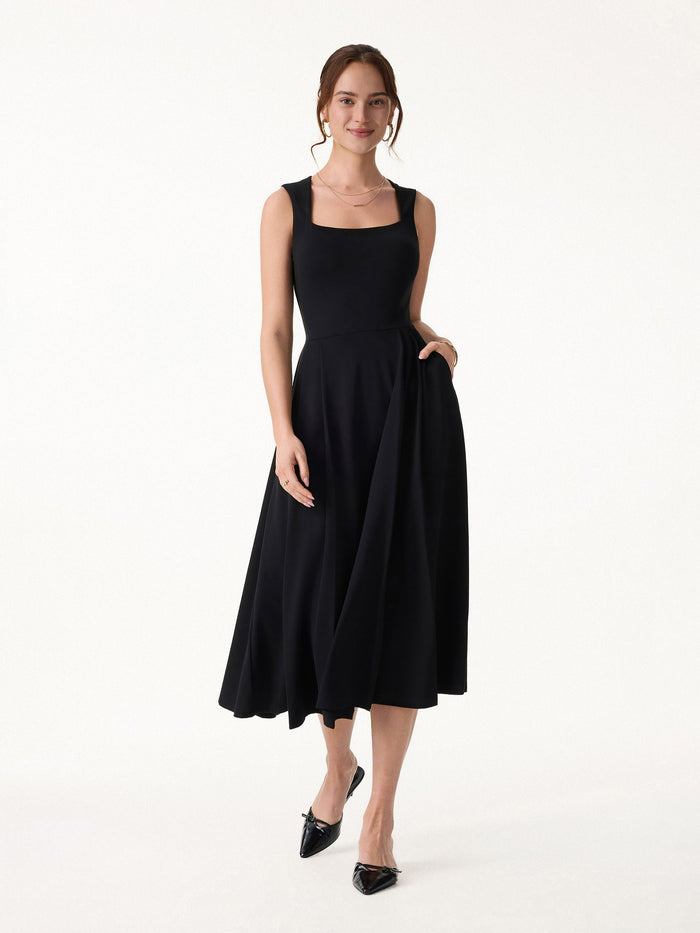 The Anytime Little Black Bra Dress with Pockets