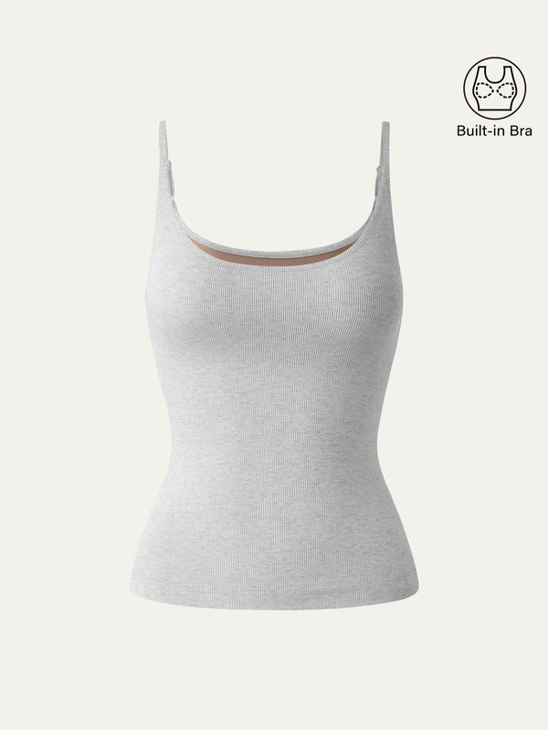Scoop Neck Spaghetti Strap New Airy Bra Tank Top