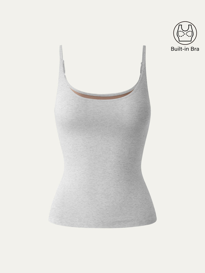 Scoop Neck Spaghetti Strap New Airy Bra Tank Top