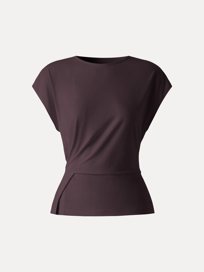 Cooling Ponte Relaxed Round Neck Tucked Top