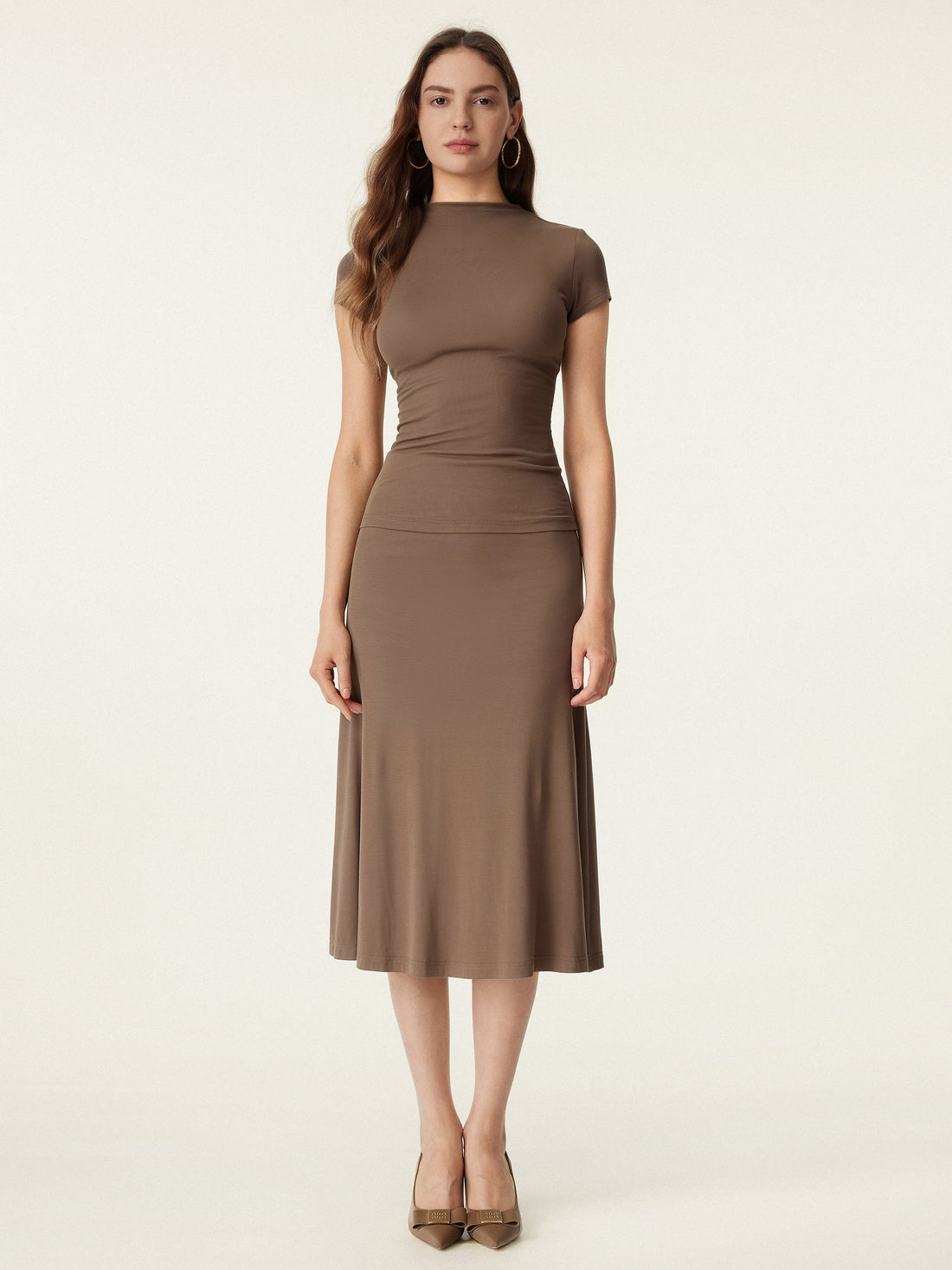 Breezy Pull-on Mermaid Midi Skirt