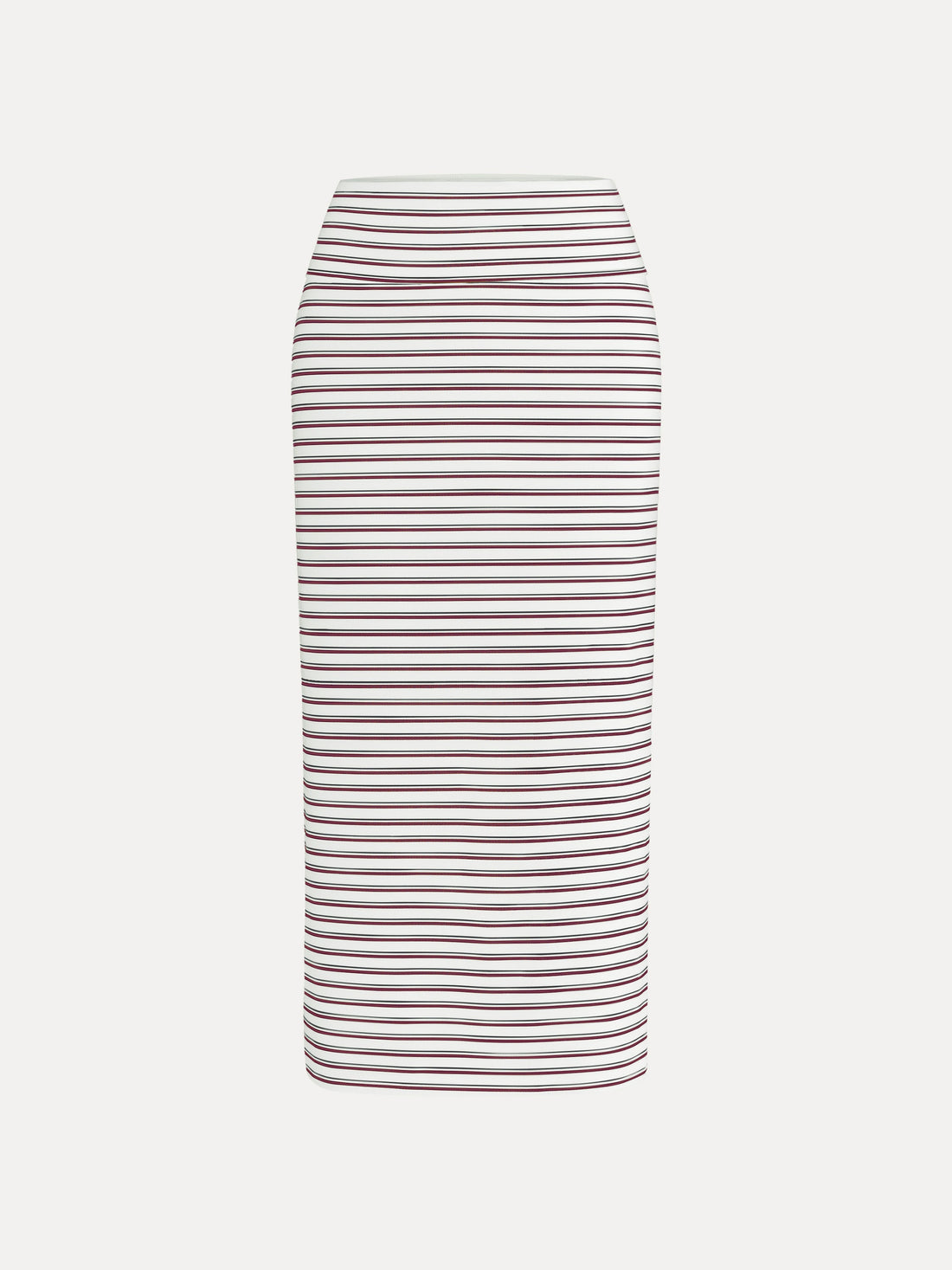 Low Rise Folded Waist Striped Midi Skirt