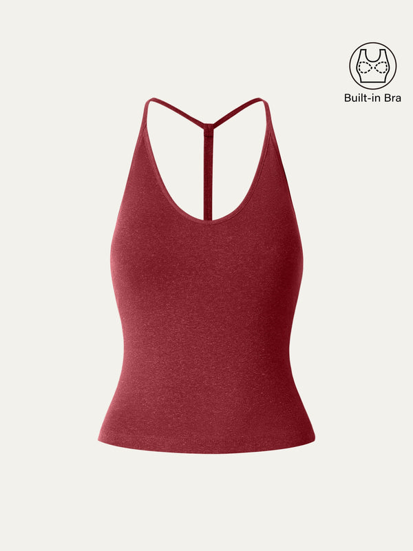 Soft Linen Luxe V-neck T-back Airy Bra Tank
