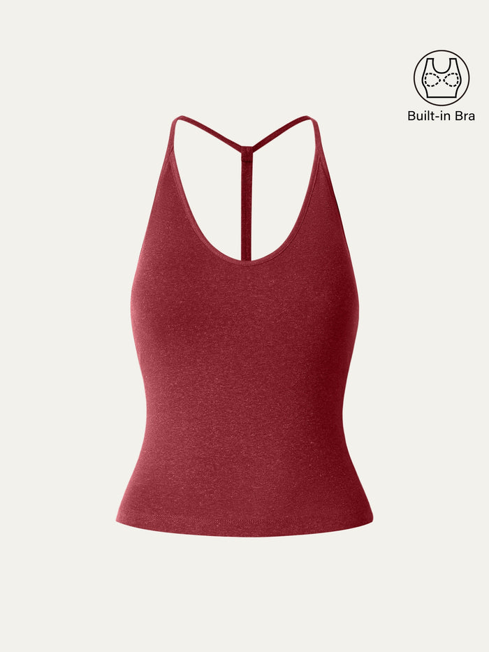 Soft Linen Luxe V-neck T-back Airy Bra Tank