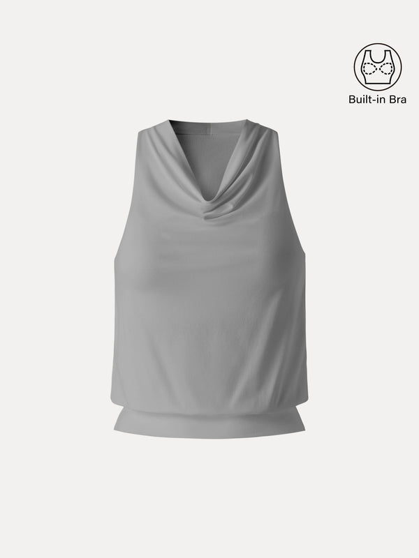 SkinKiss Not-See-Thru Halter Cowl Neck Bra Top