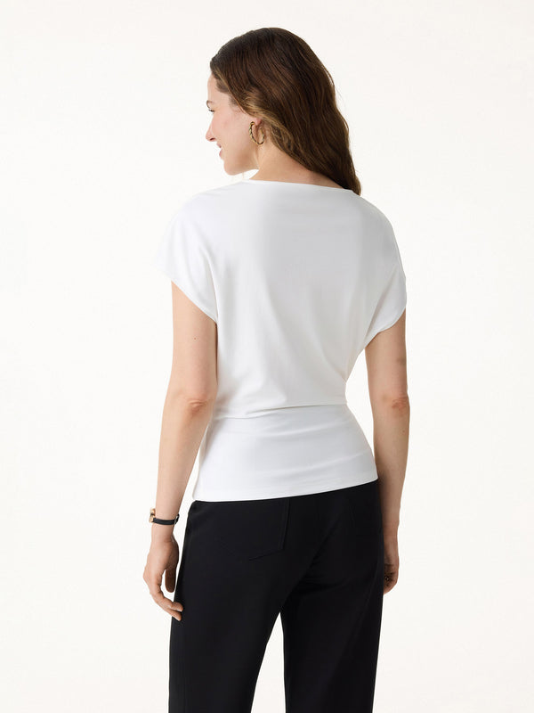 Cooling Ponte Relaxed Round Neck Tucked Top