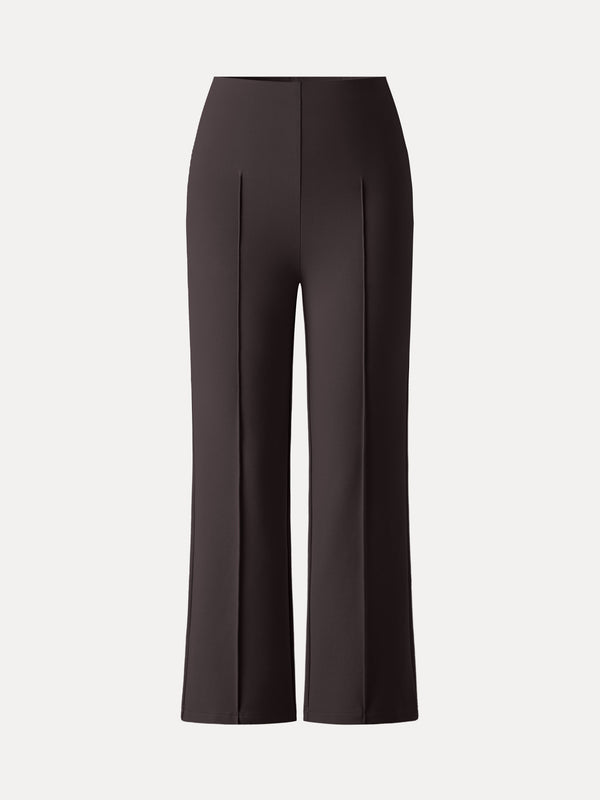 Wrinkle-Resistant High Rise Cropped Flare Leg Travel Pant
