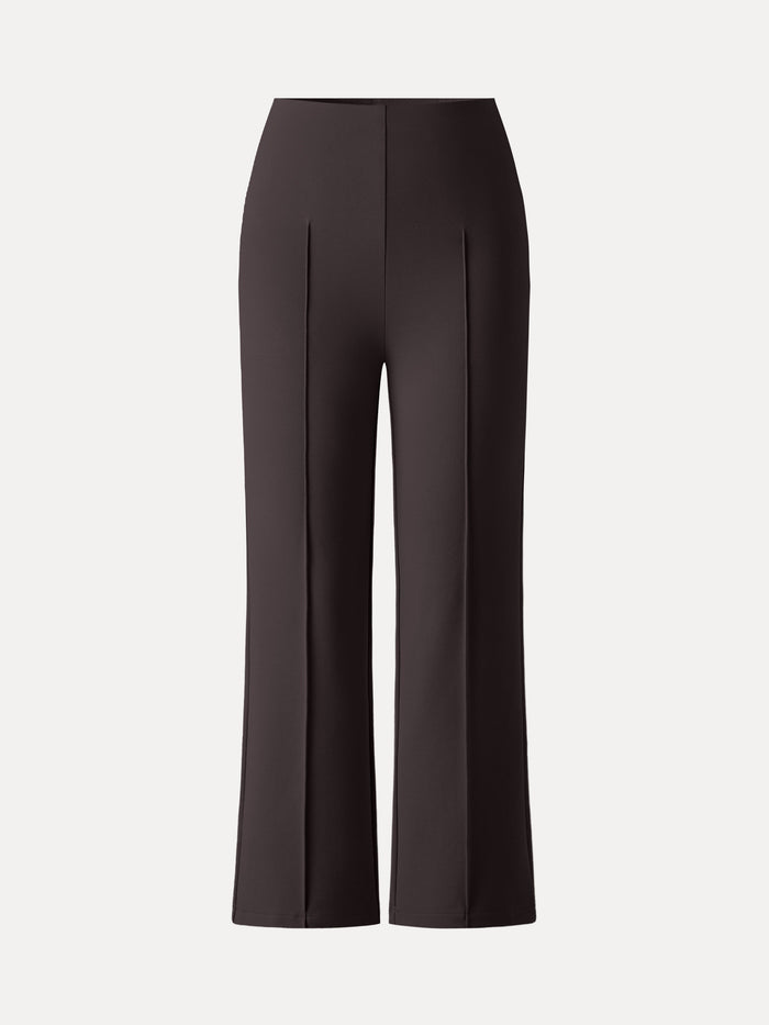 Wrinkle-Resistant High Rise Cropped Flare Leg Travel Pant