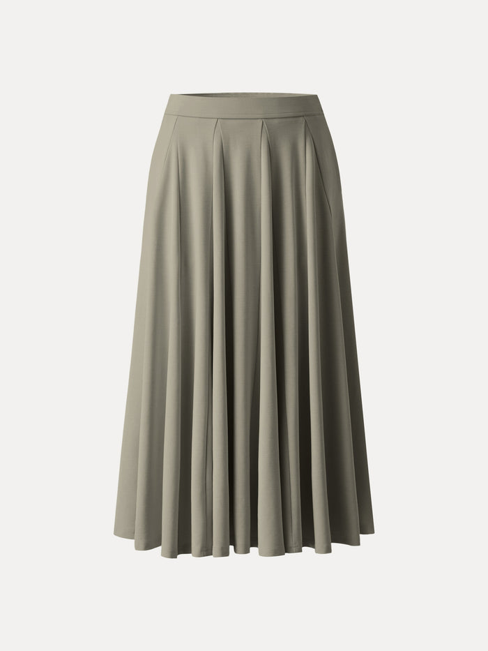 Lyocell Blend Volume Skirt with Pockets