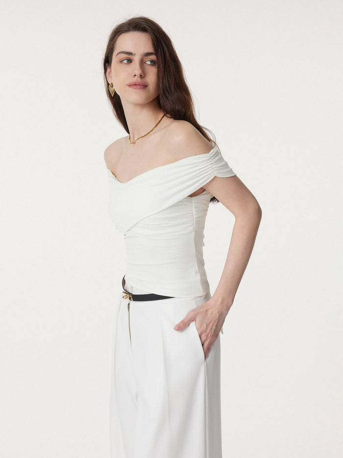 Criss Cross Off Shoulder New Airy Bra Top