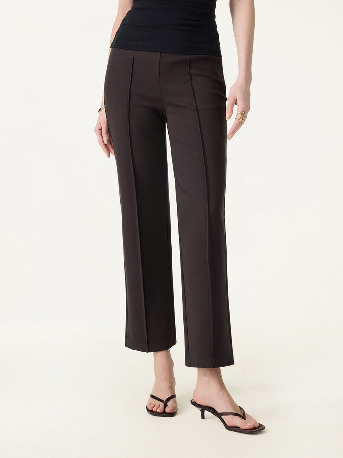 Wrinkle-Resistant High Rise Cropped Flare Leg Travel Pant