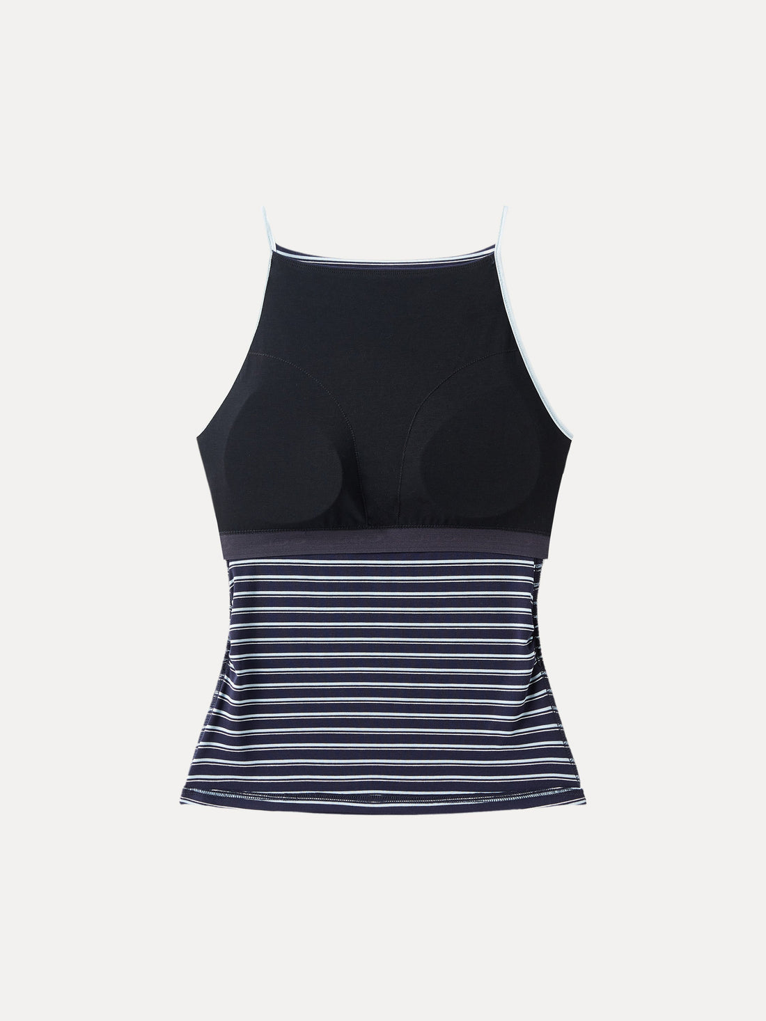 Striped Side Ruched Spaghetti New Airy Bra Tank