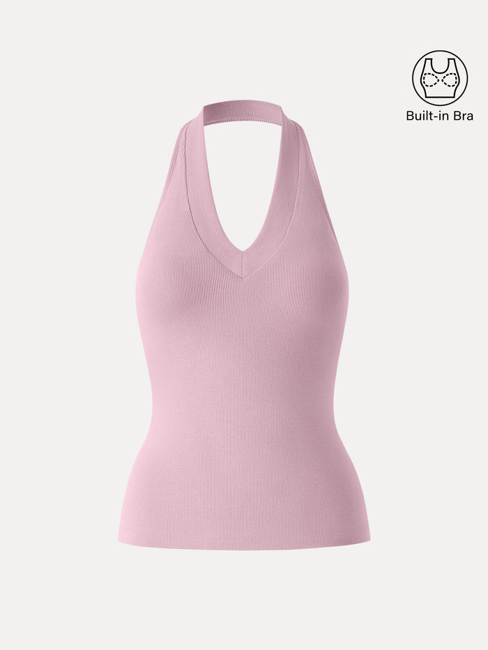 Plantive Halter Neck Open Back Bra Tank