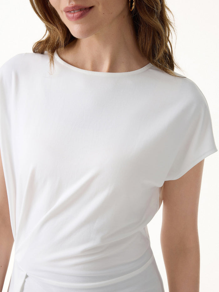 Cooling Ponte Relaxed Round Neck Tucked Top