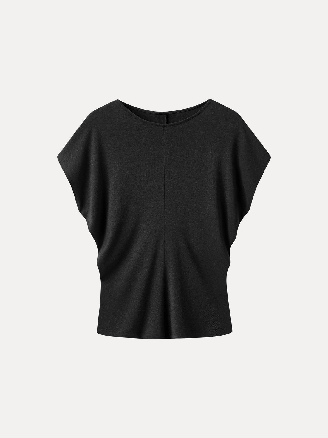 Linen-Blend Round Neck Relaxed Summer Top