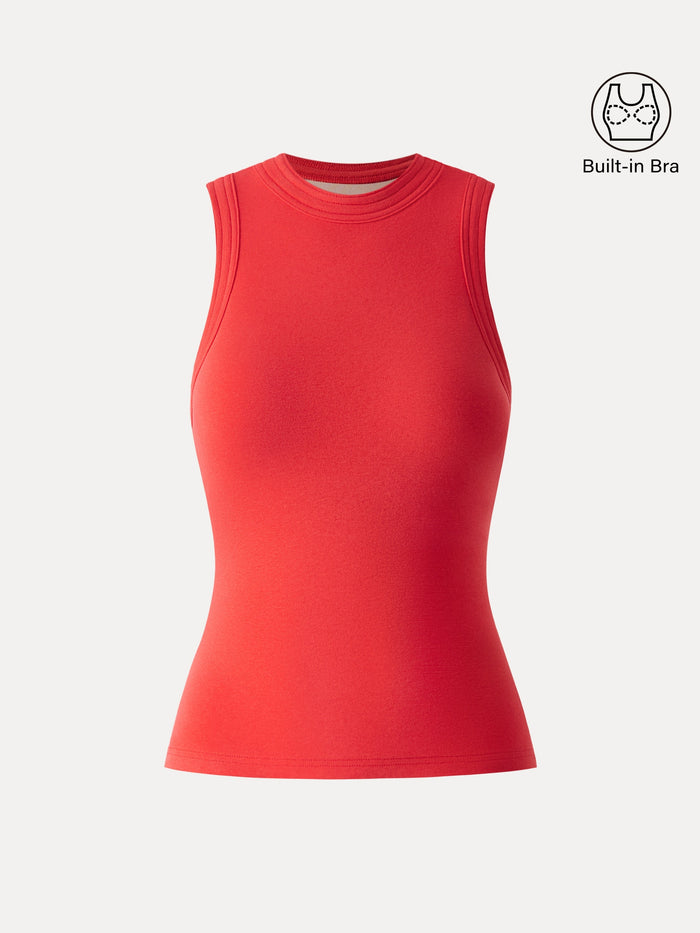 Cotton Lyocell Perkins Collar Bra Tank