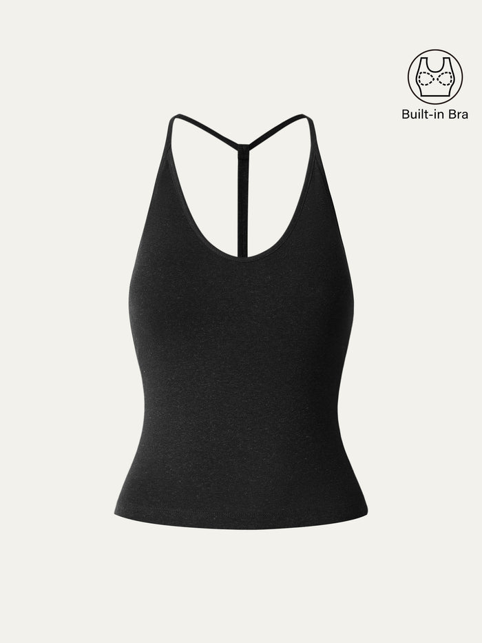 Soft Linen Luxe V-neck T-back Airy Bra Tank