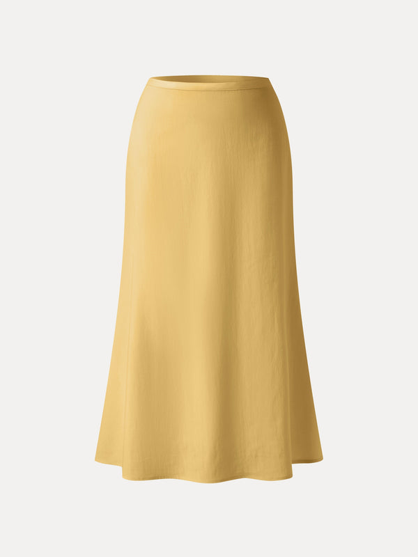 Lyocell-Linen Blend Maxi Flared Pull-On Skirt