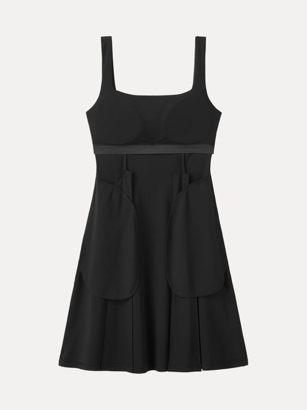 Square Neck Fit-and-flare Mini Bra Dress