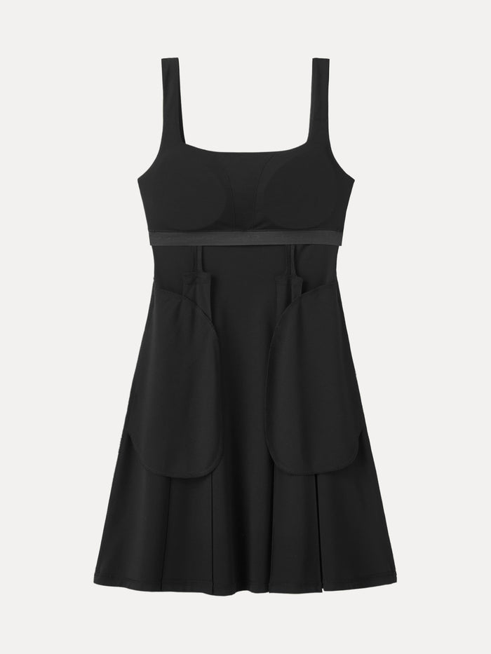 Square Neck Fit-and-flare Mini Bra Dress