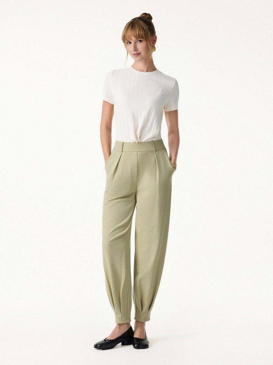 Stretch Linen-Like Wrinkle-Resistant Tapered Pant