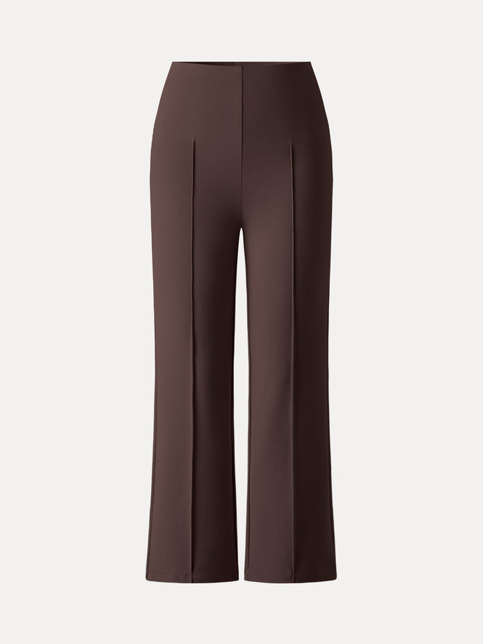 Wrinkle-Resistant High Rise Cropped Flare Leg Travel Pant