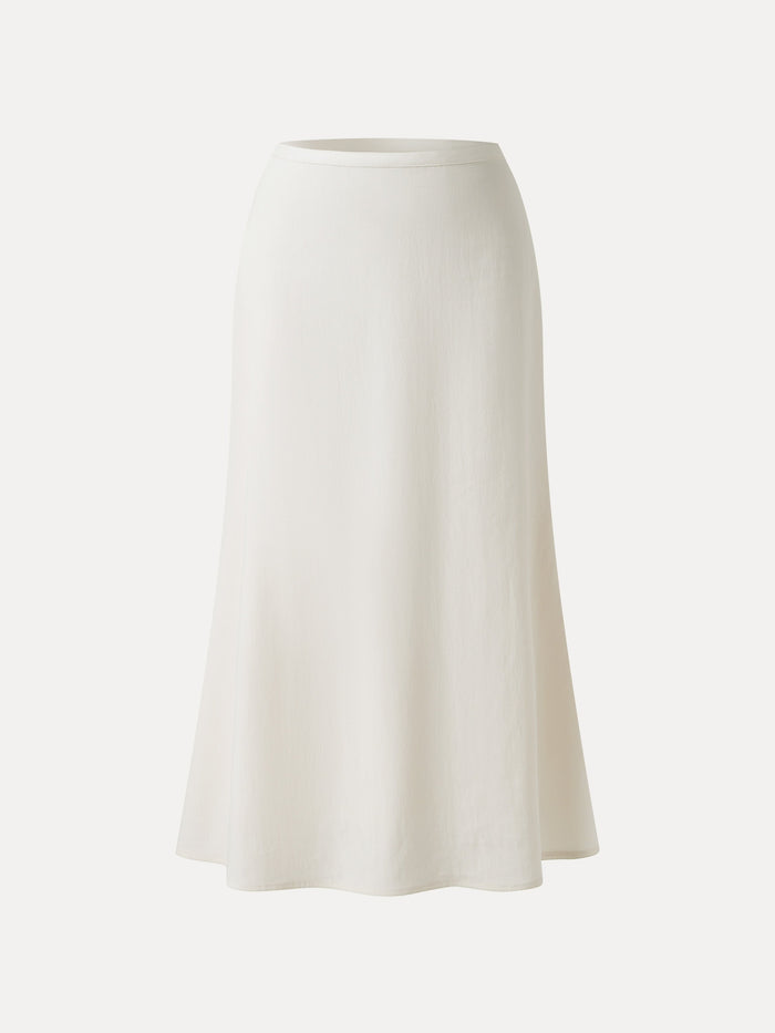 Lyocell-Linen Blend Maxi Flared Pull-On Skirt