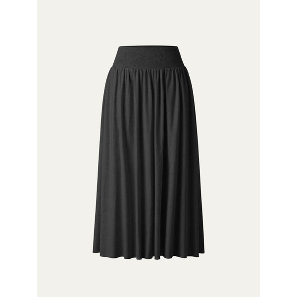 European Linen Smocked Waist Skirt with Pockets