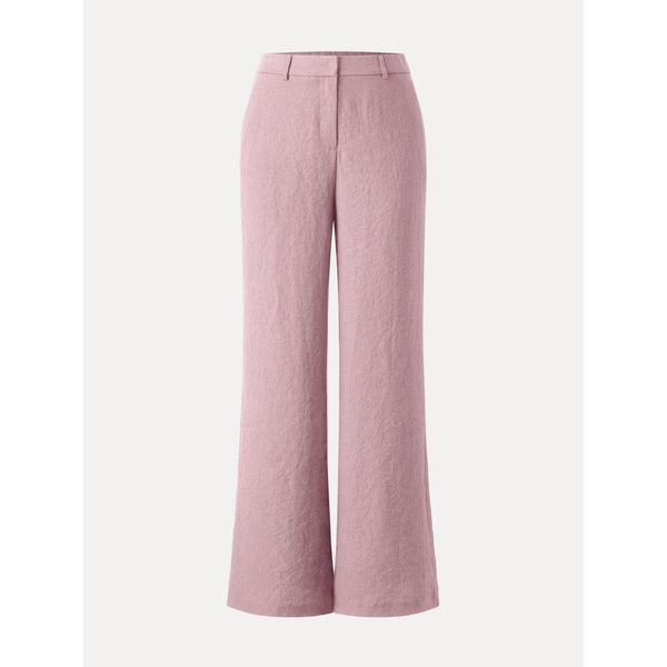 European Linen Mid Rise Flared Pant with Pockets