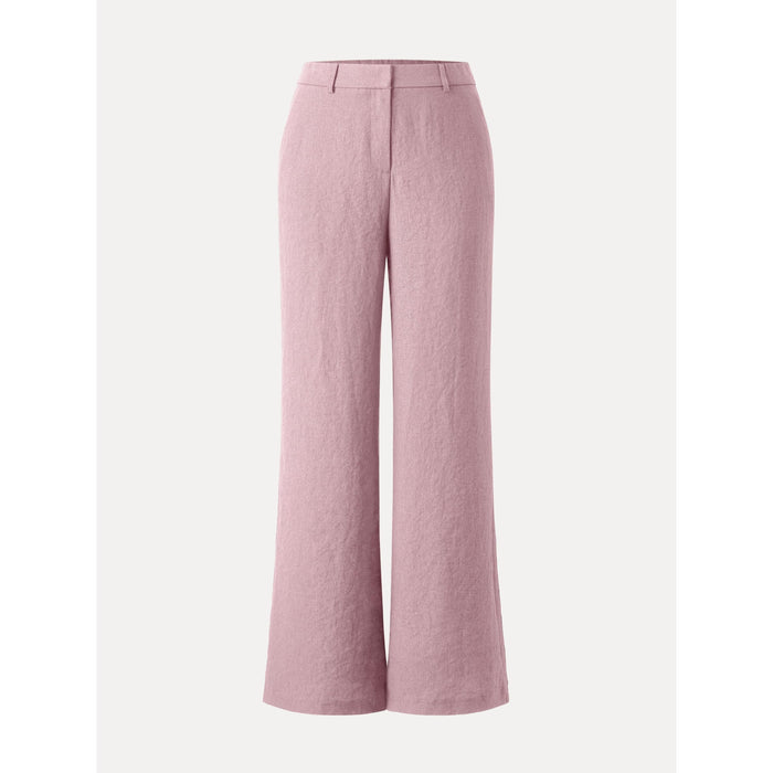 European Linen Mid Rise Flared Pant with Pockets
