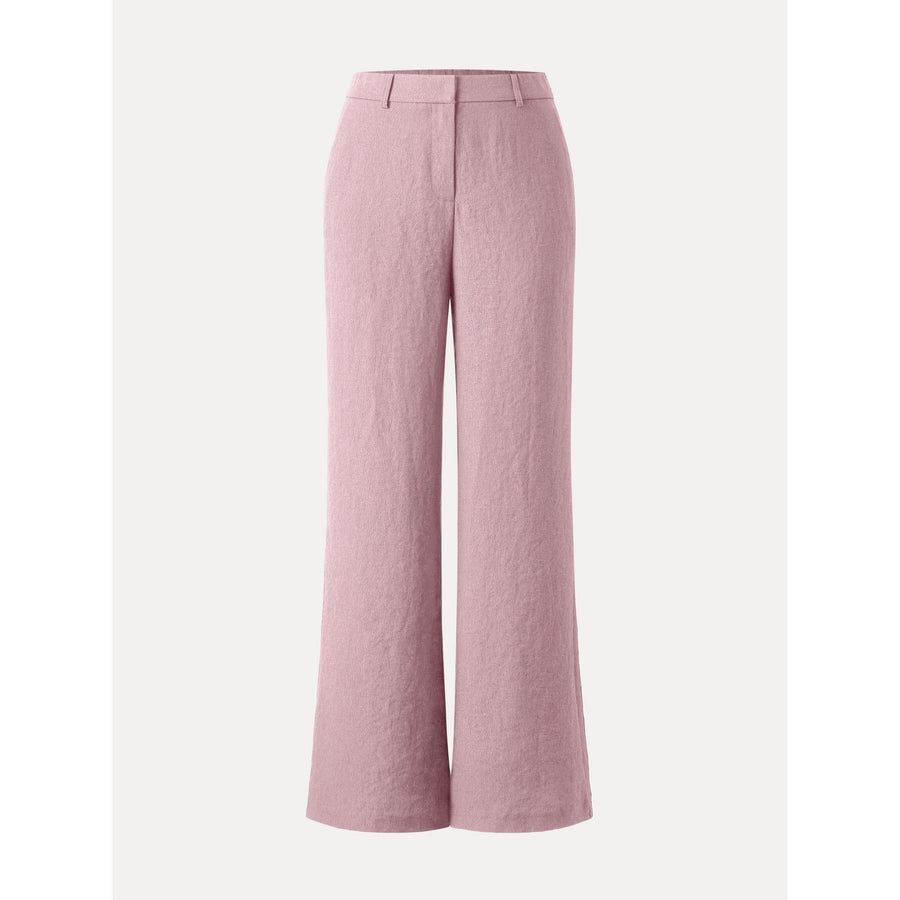 European Linen Mid Rise Flared Pant with Pockets