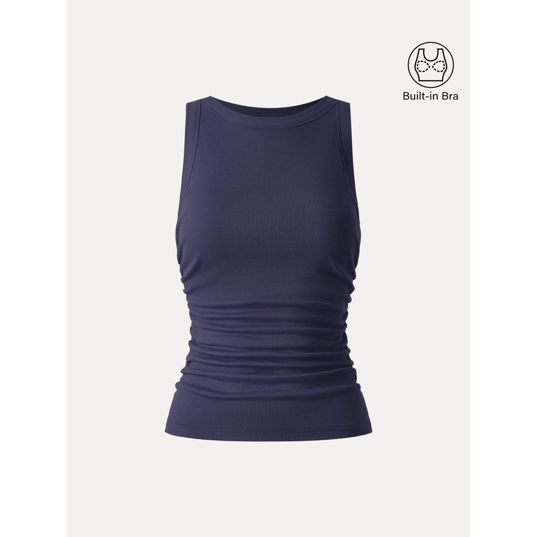 Crewneck Side Ruched Bra Tank